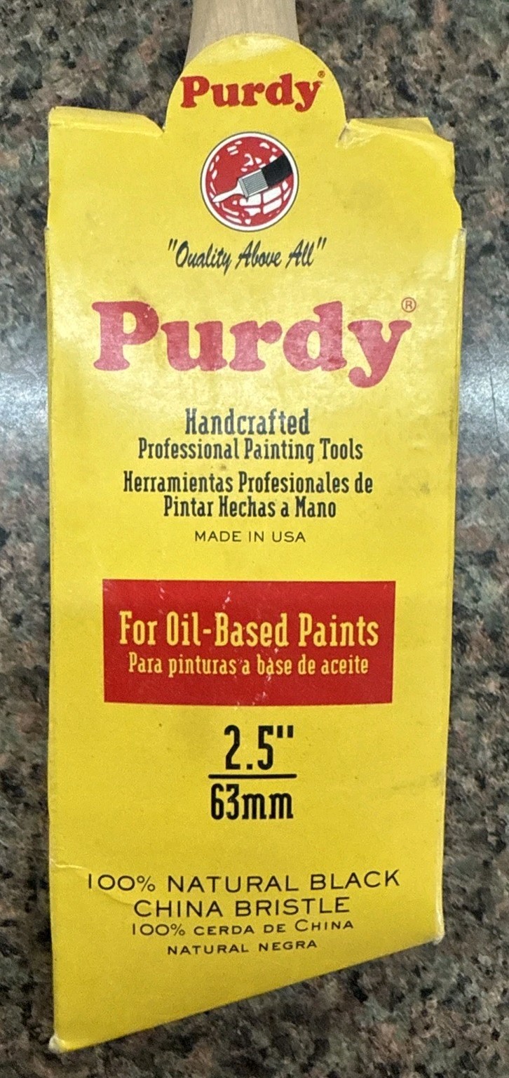 Genuine Purdy Black Bristle Extra Oregon Angular 2-1/2" Paint Brush 144116025