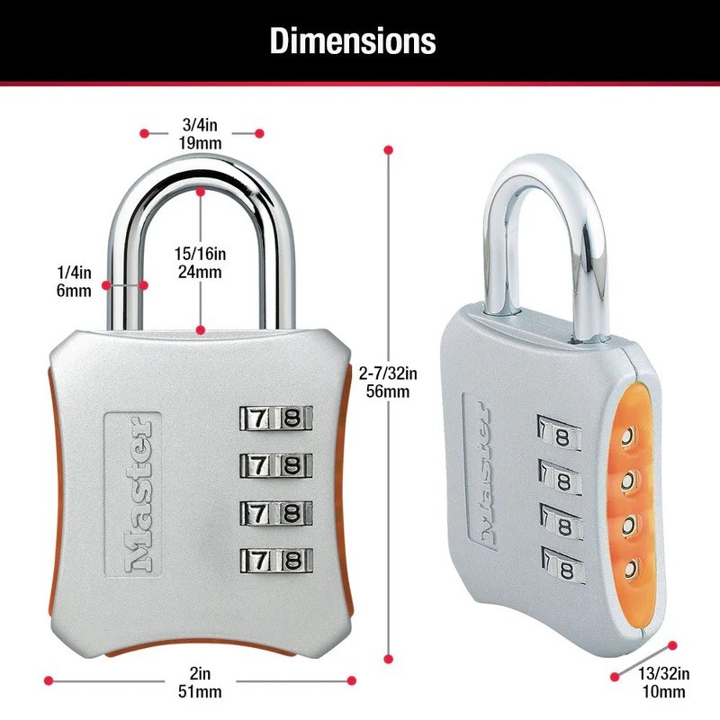 Master Lock Resettable Combination Locker Lock for Gym and School 653D