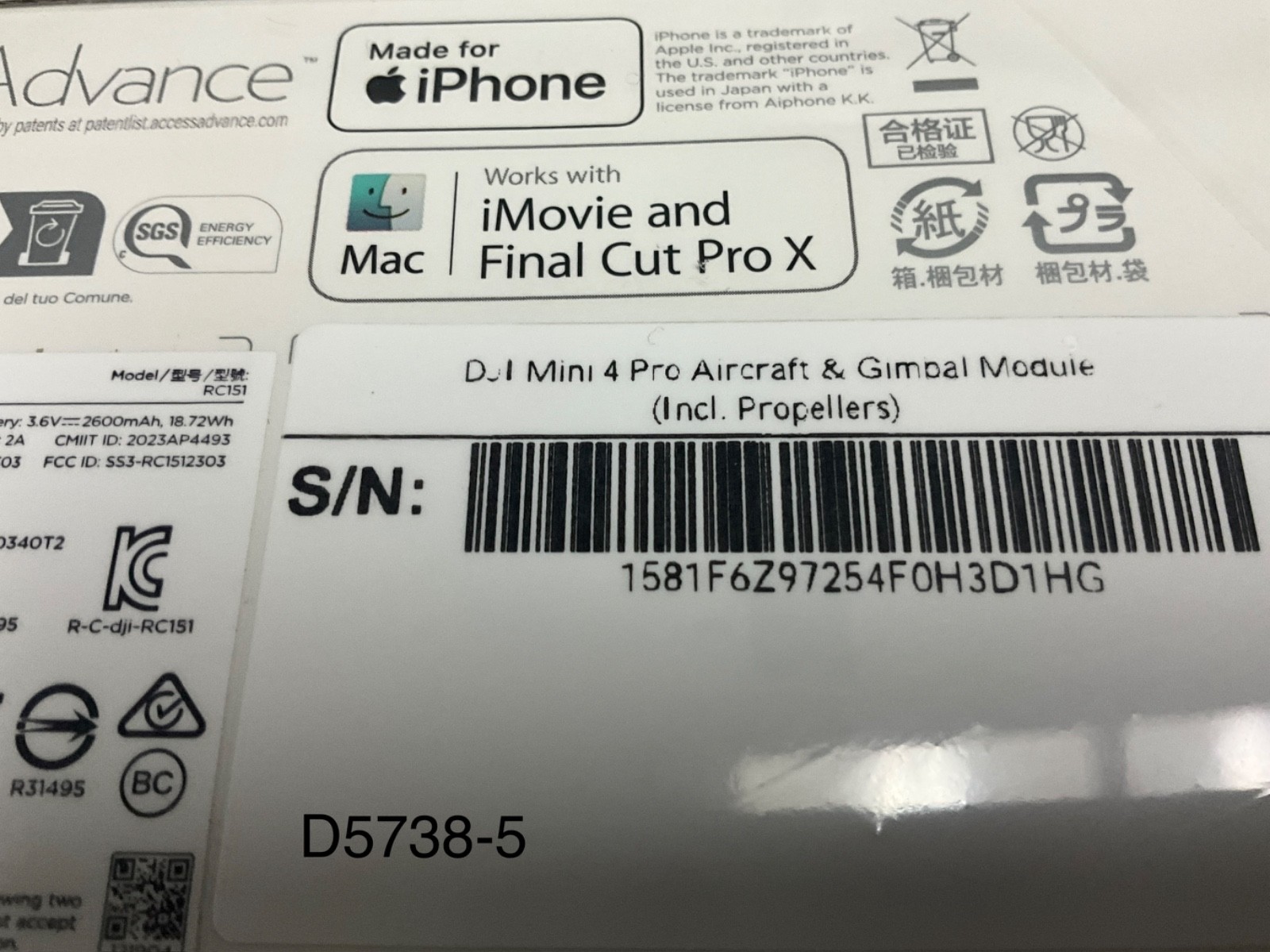 DJI Mini 4 Pro Camera Drone Only (Replacement For Lost/Crashed Aircraft)NEW-SEAL