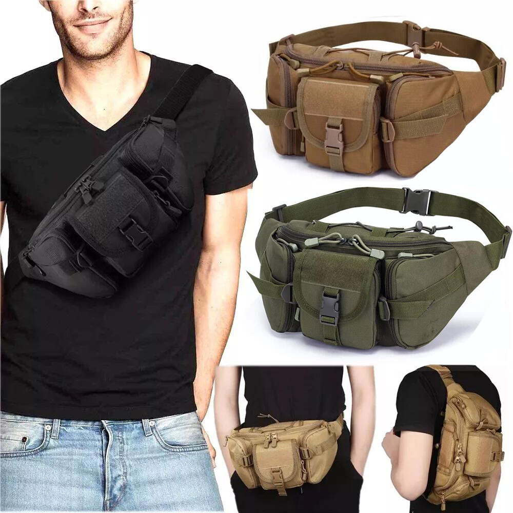 Tactical Fanny Pack Waist Bag Military Hip Belt Outdoor Hiking Fishing Camping