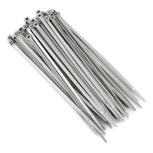 Plastic Nylon Zip Cable Ties Self Locking 8 inch Gray 4.5mm 5x200 Pack of 100
