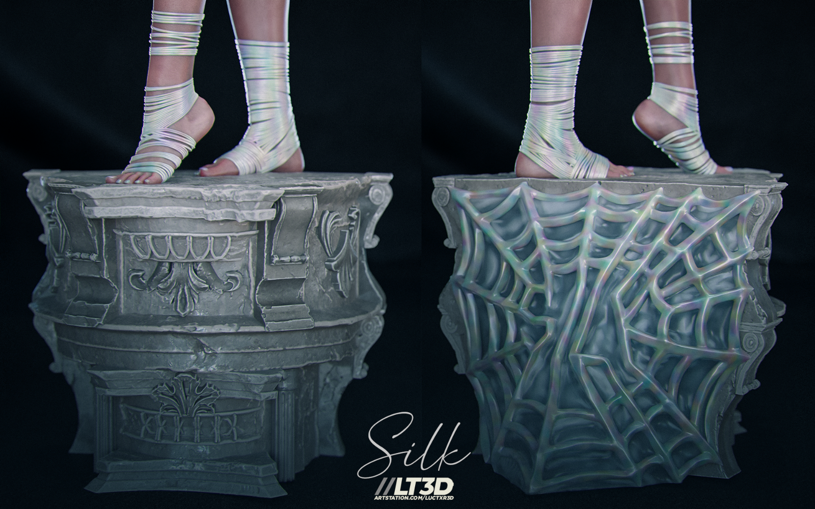 Silk (1) Unpainted 1/6 resin model kit and base abe
