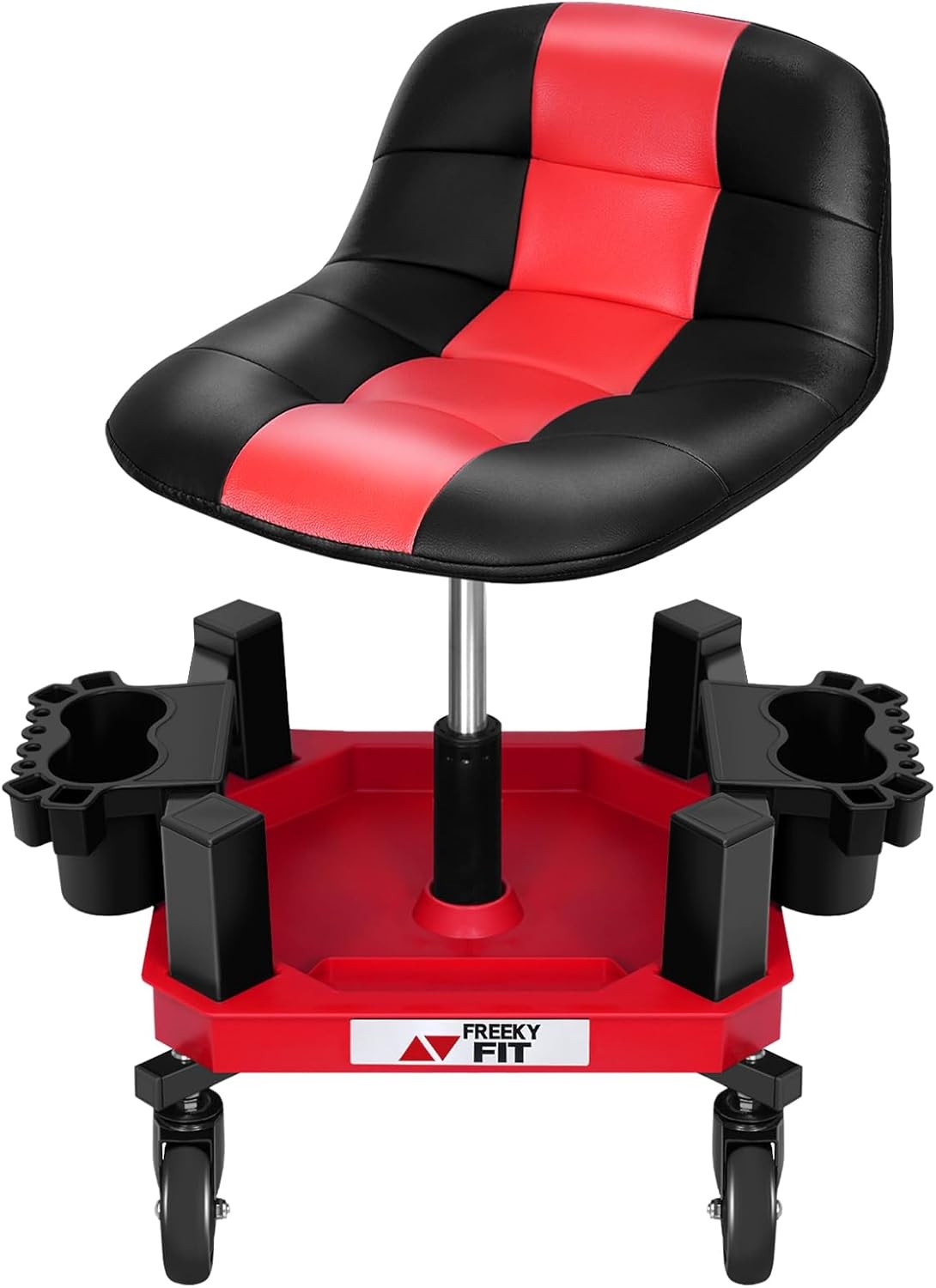 Rolling Shop Stool with Wheels, Adjustable Garage Mechanic Stool Seat Shop