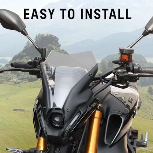 Windshield for Yamaha MT09 FZ09, Light Gray Wind Shield Front Windscreen Air