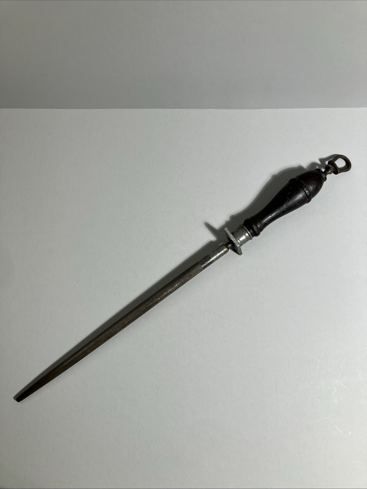 Vintage Universal Brand Knife Sharpening Honing Steel Rod 12” Black Handle