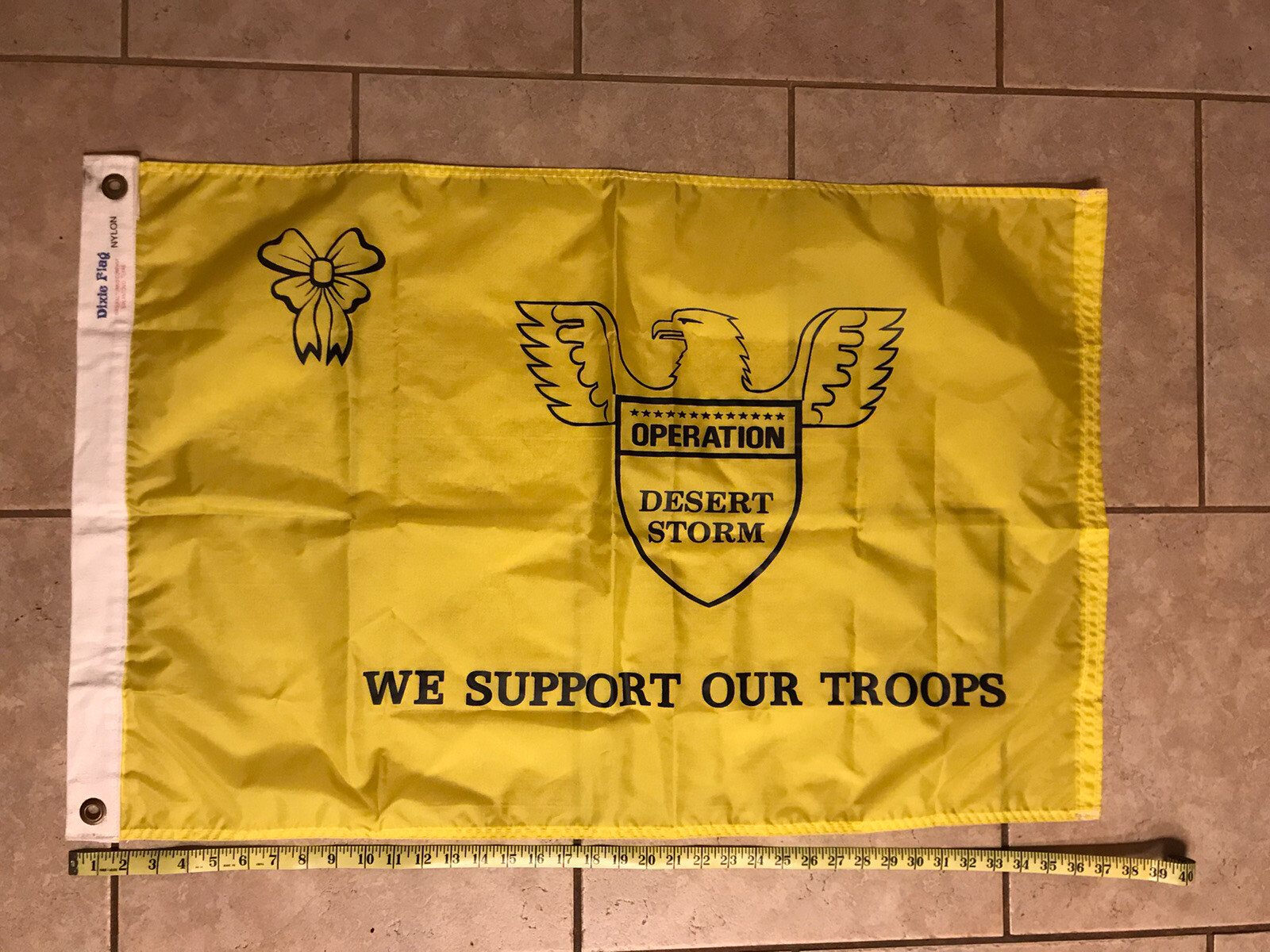 OPERATION DESERT STORM Support Our Troops FLAG YELLOW RIBBON Vintage Flag