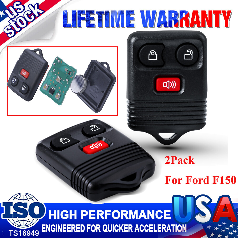 2PCS Of 3 Button Remote Keys Fob With Batteries Fit Ford F150 Mercury Lincoln US