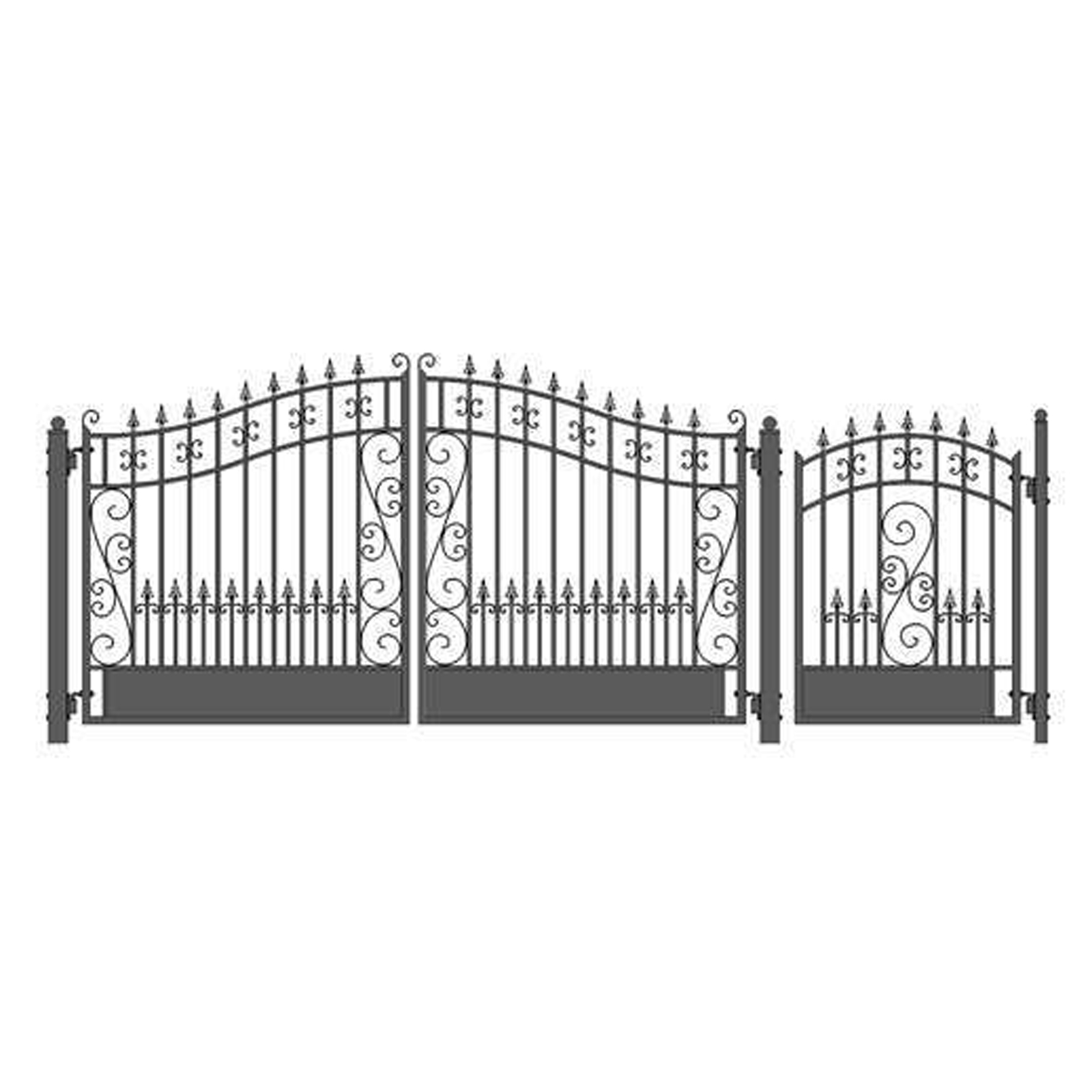 ALEKO Venice Style Garden Steel Dual Driveway Gate 12 ft with Pedestrian Gate