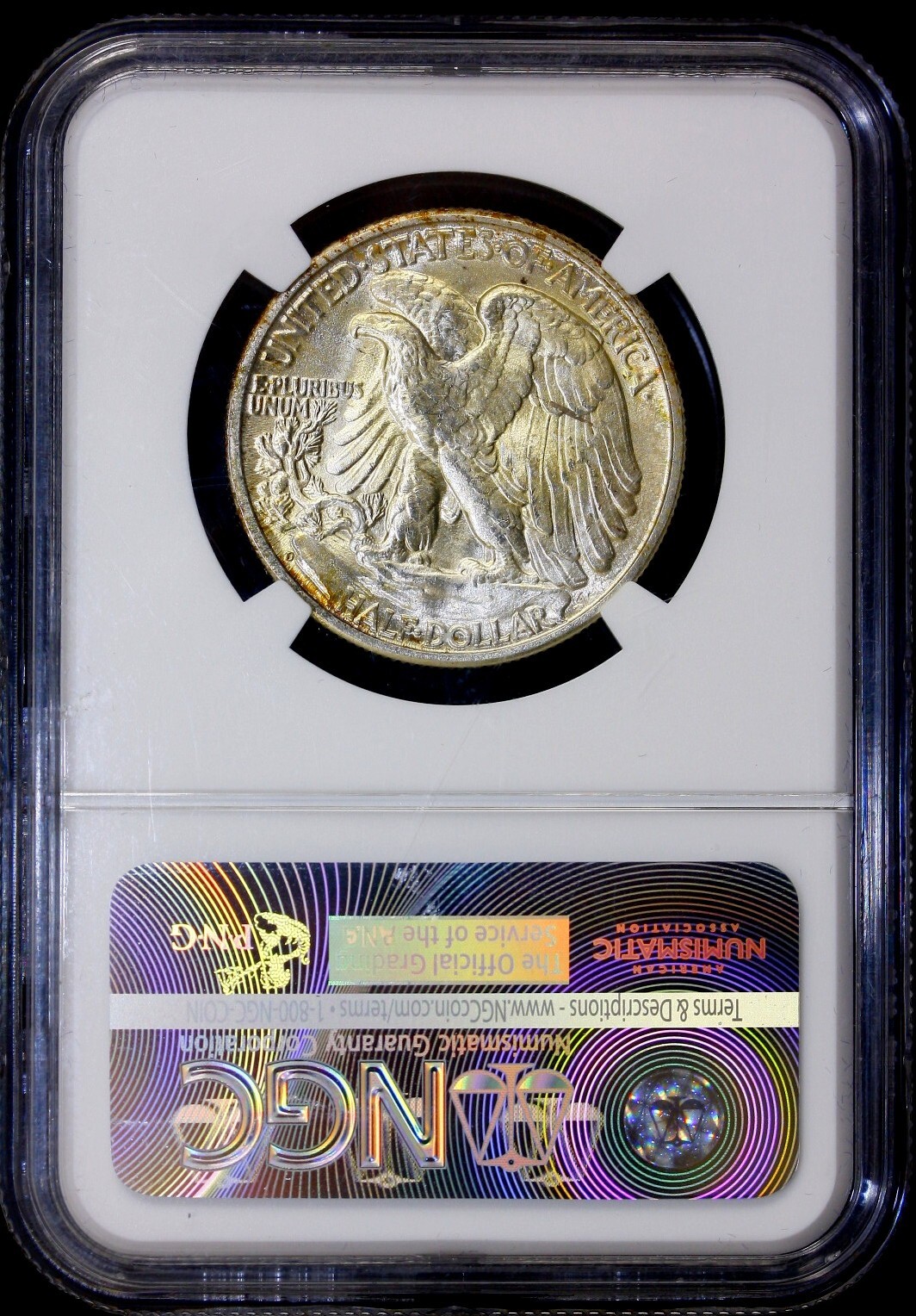 1946-D Walking Liberty Half Dollar NGC MS65 NICE Toned