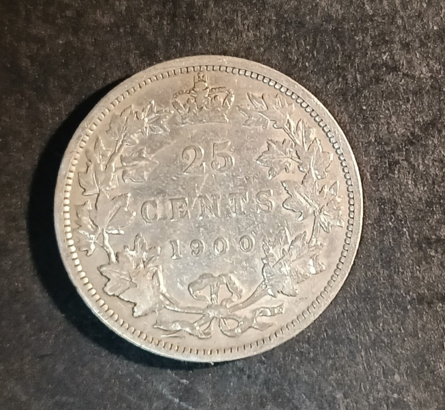 1900 Canadian 25 Cents VF+