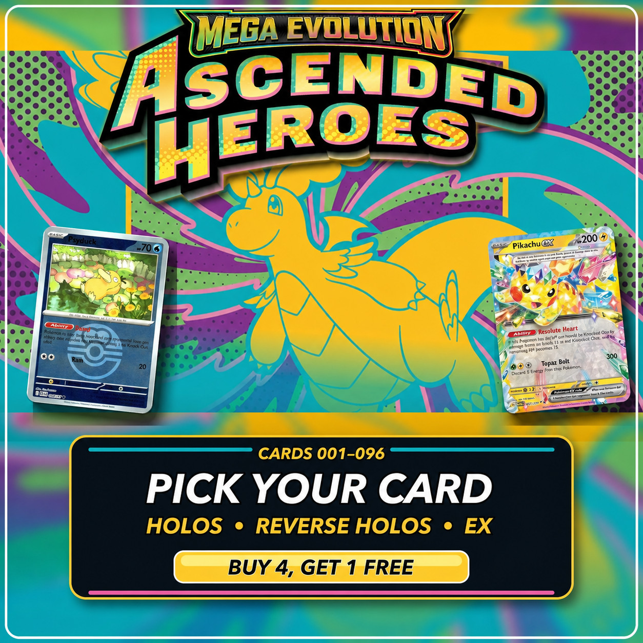 Pokemon TCG Ascended Heroes Choose Your Card EX Holo Reverse Holo 001-096