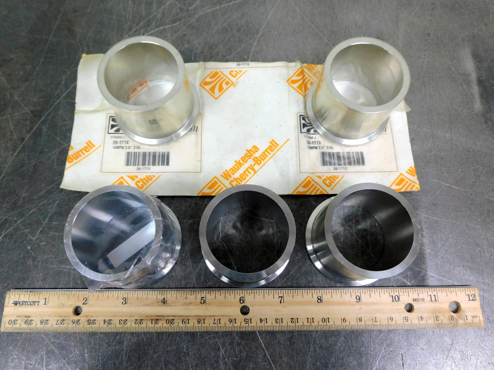 Waukesha Cherry-Burrell Stainless Steel 29-171X 14MPW2.0" 316L Fitting Lot of 5