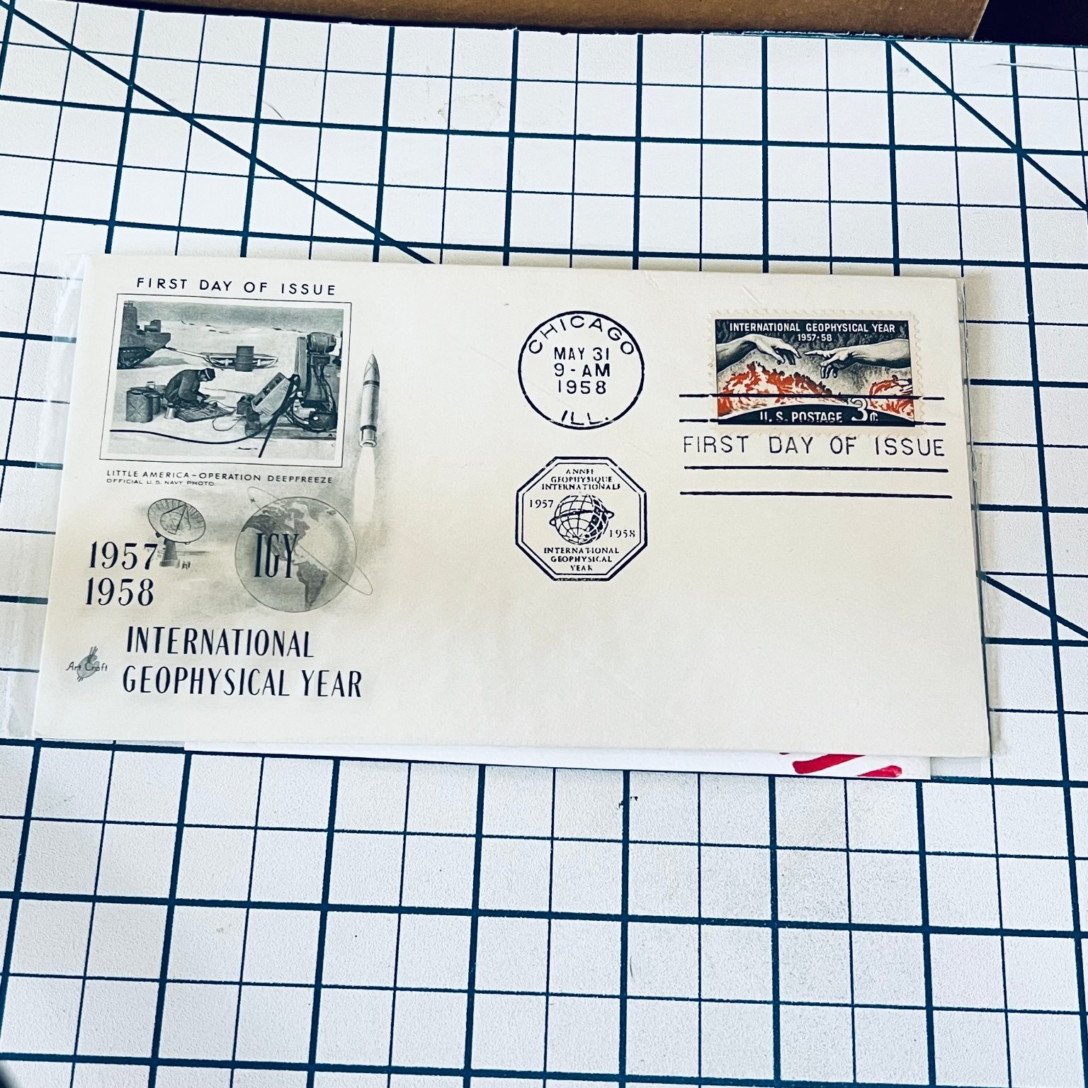 1957-1958 International Geophysical Year FDC First Day Cover Chicago Vintage FDC
