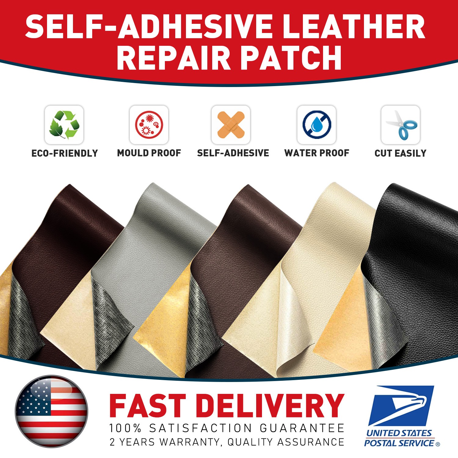 MODIGT Self-adhesive leather repair patch for repairing seat of an office chair