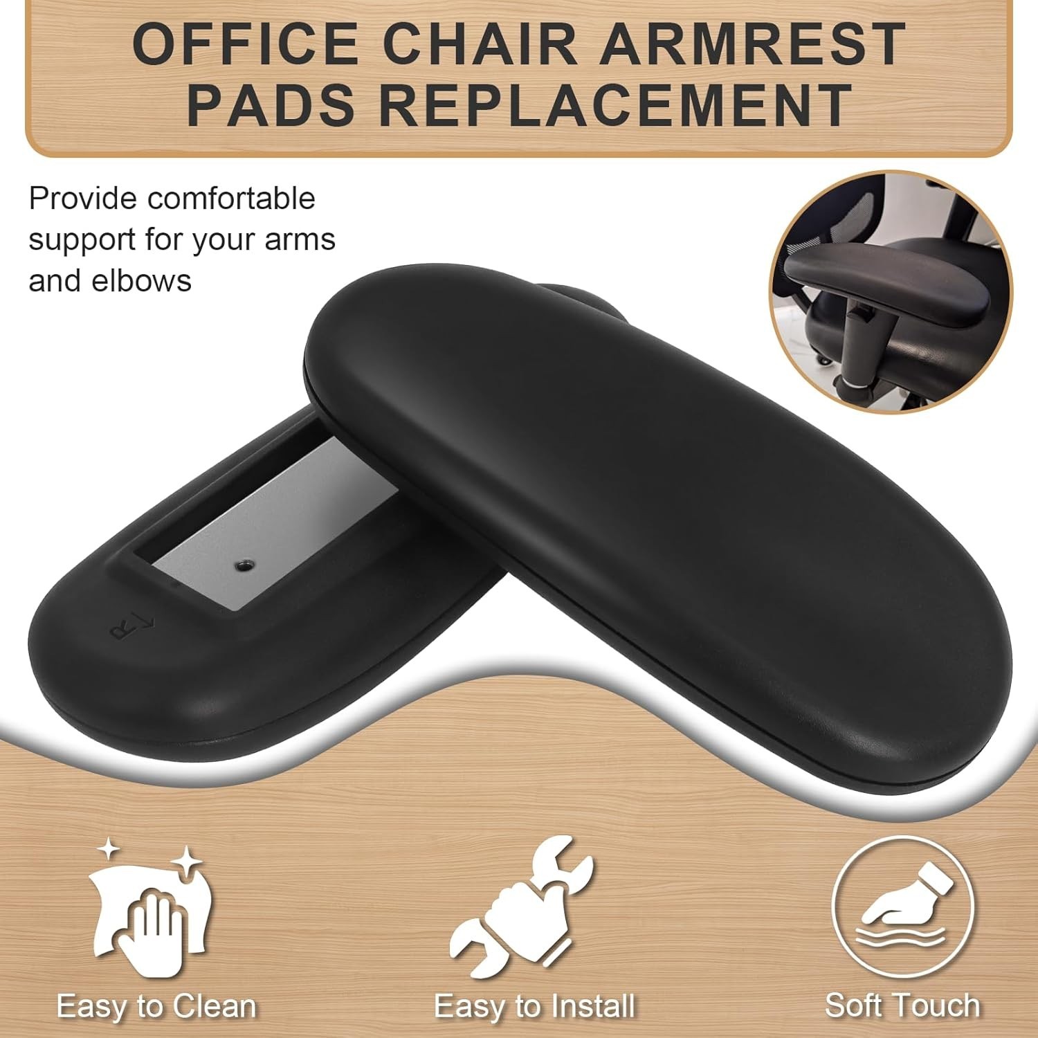 Reposabrazos de repuesto 2 piezas tornillos para silla oficina orificios 4x10