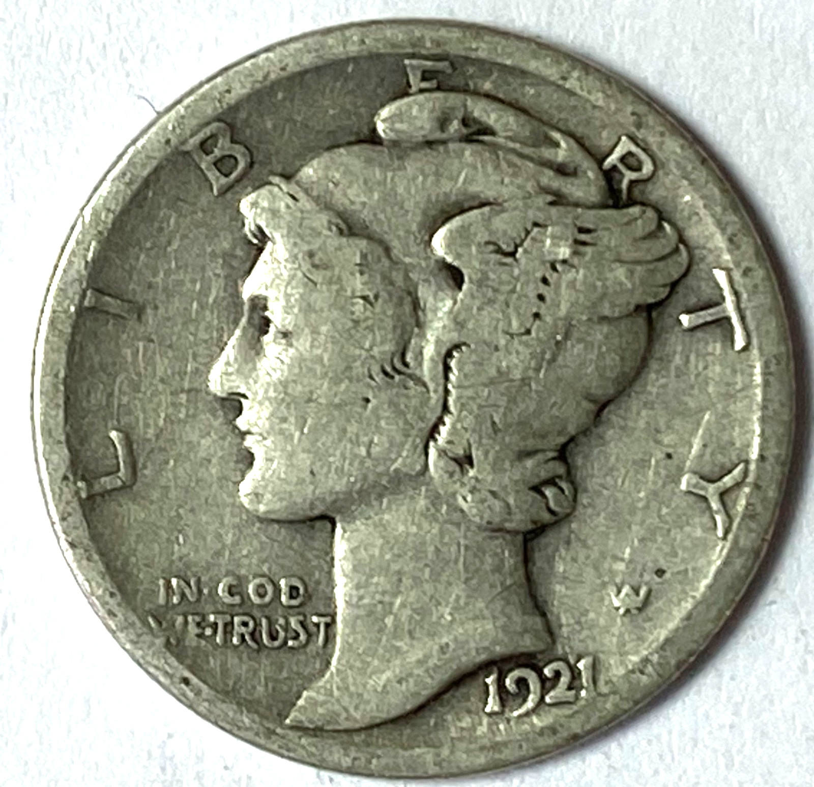 1921 D 10c Mercury Silver Dime Rare Ten Cents Denver