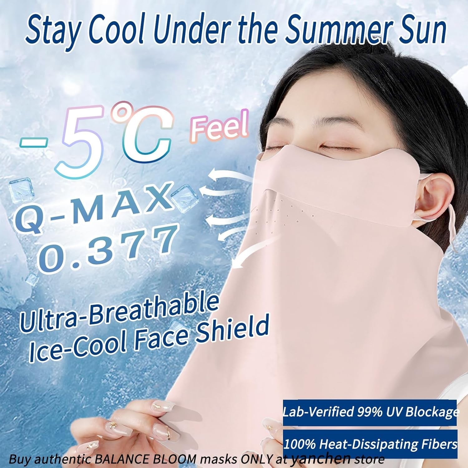 UV Sun Protection Face Mask with Neck Coverage UPF 50+ Face Shield Breathable...