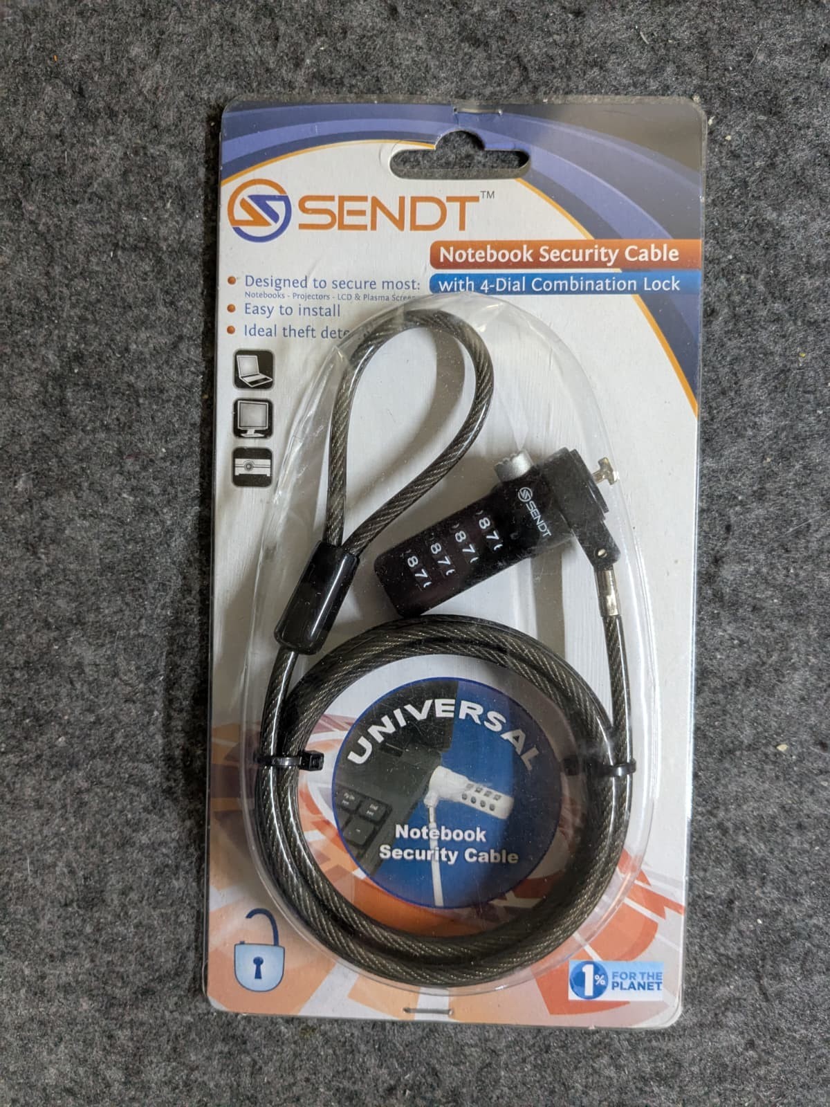 Laptop Notebook Universal Security Cable Lock 4 Dial Combination SENDT Brand