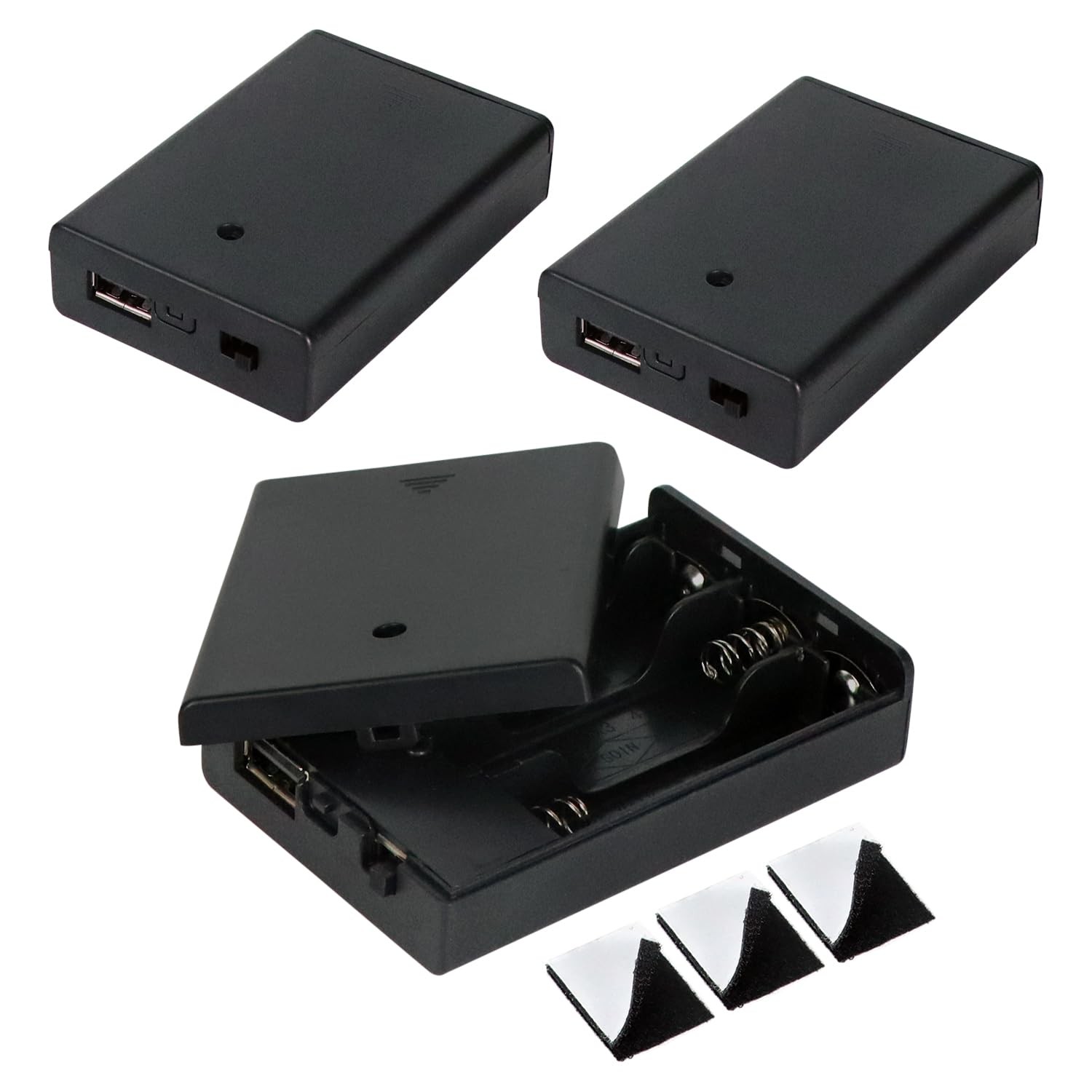 WYTUDTE 3 AA Battery Holder, 3 Pack Portable USB Pack，4.5-5V USB...