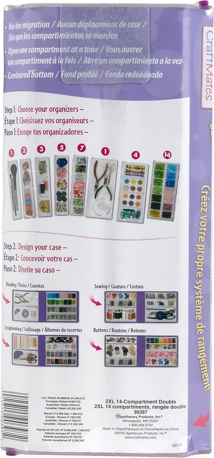 14-Compartment Locking Craft Organizer - Portable Clear Plastic Storage Solution