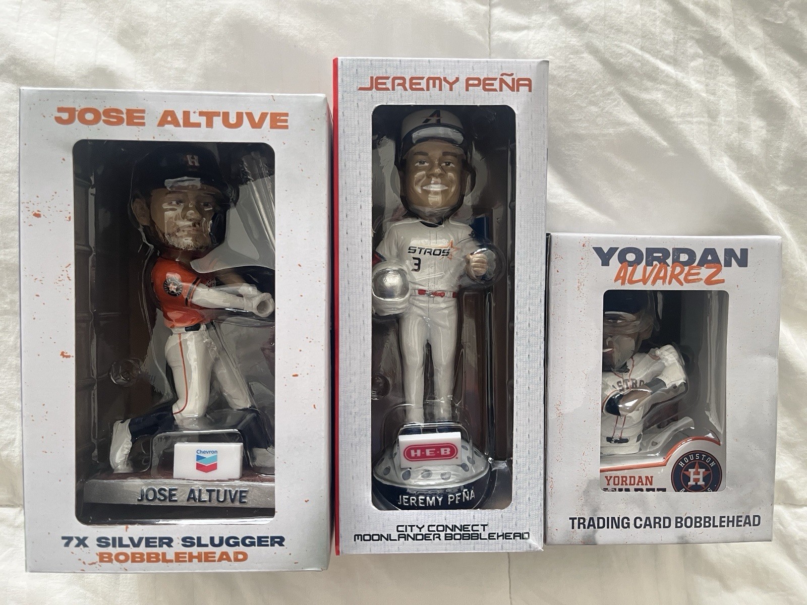 Houston Astros 2025 Bobbleheads Lot Of 3: Altuve Pena Alvarez