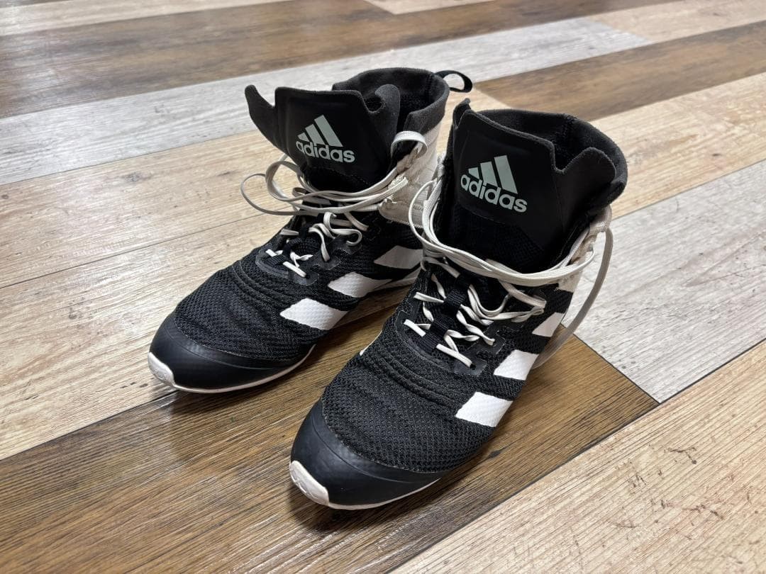 Adidas SPEEDEX Boxing Shoes - Black/White High-Cut - Size 26.5cm / US 8.5