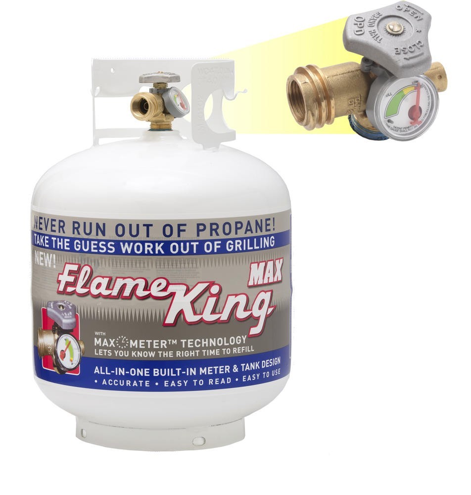 King 20LB Empty LP Cylinder, OPD Valve Built-in Gauge Steel Propane tank