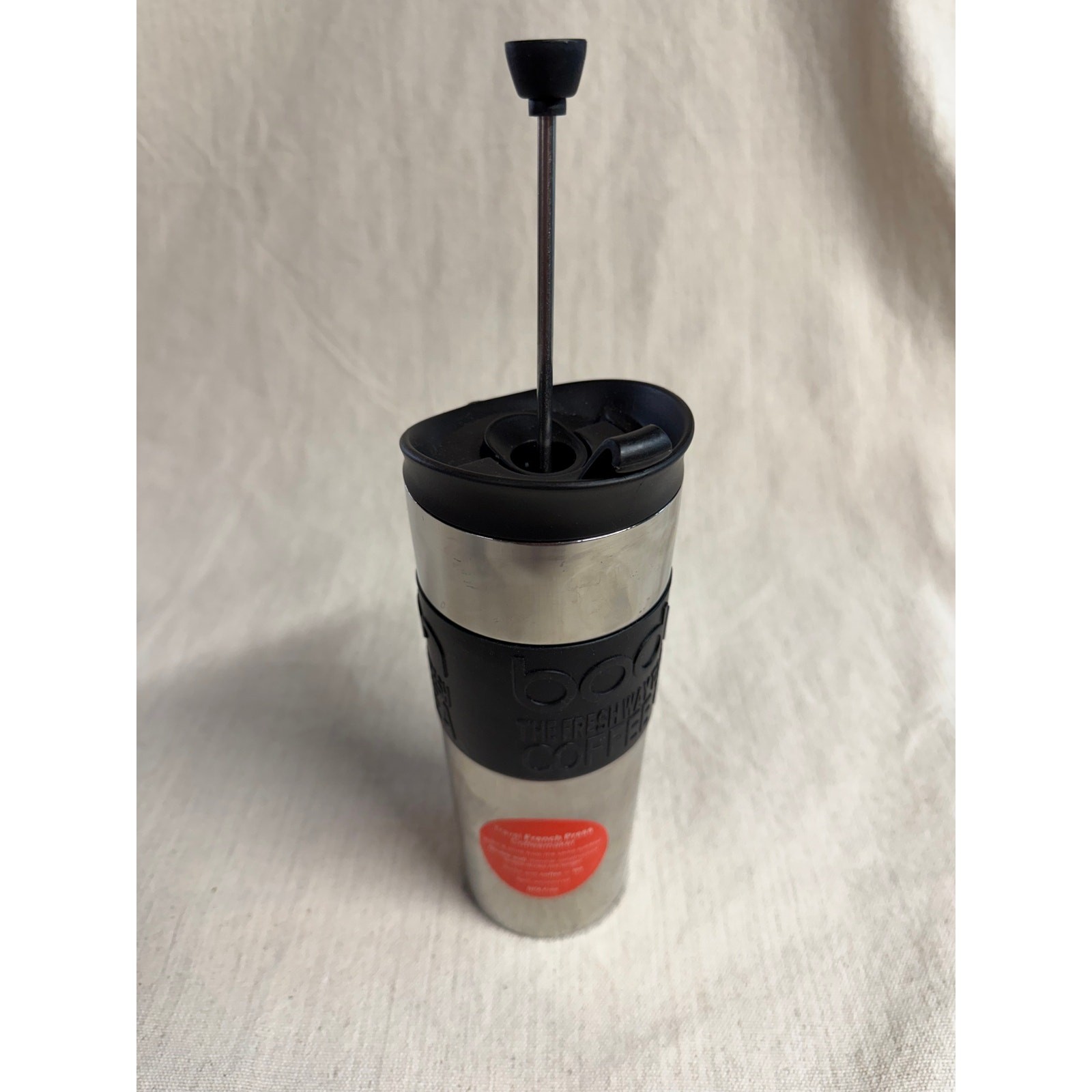 Bodum Travel Press Stainless Steel Coffee Tea French Press & Mug 15oz Black NWT