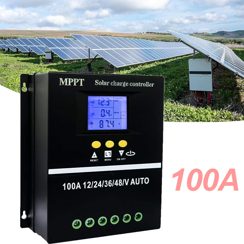 100A MPPT Solar Charge Controller 12V/24V/36V/48V Battery PV Regulator 4000W USB