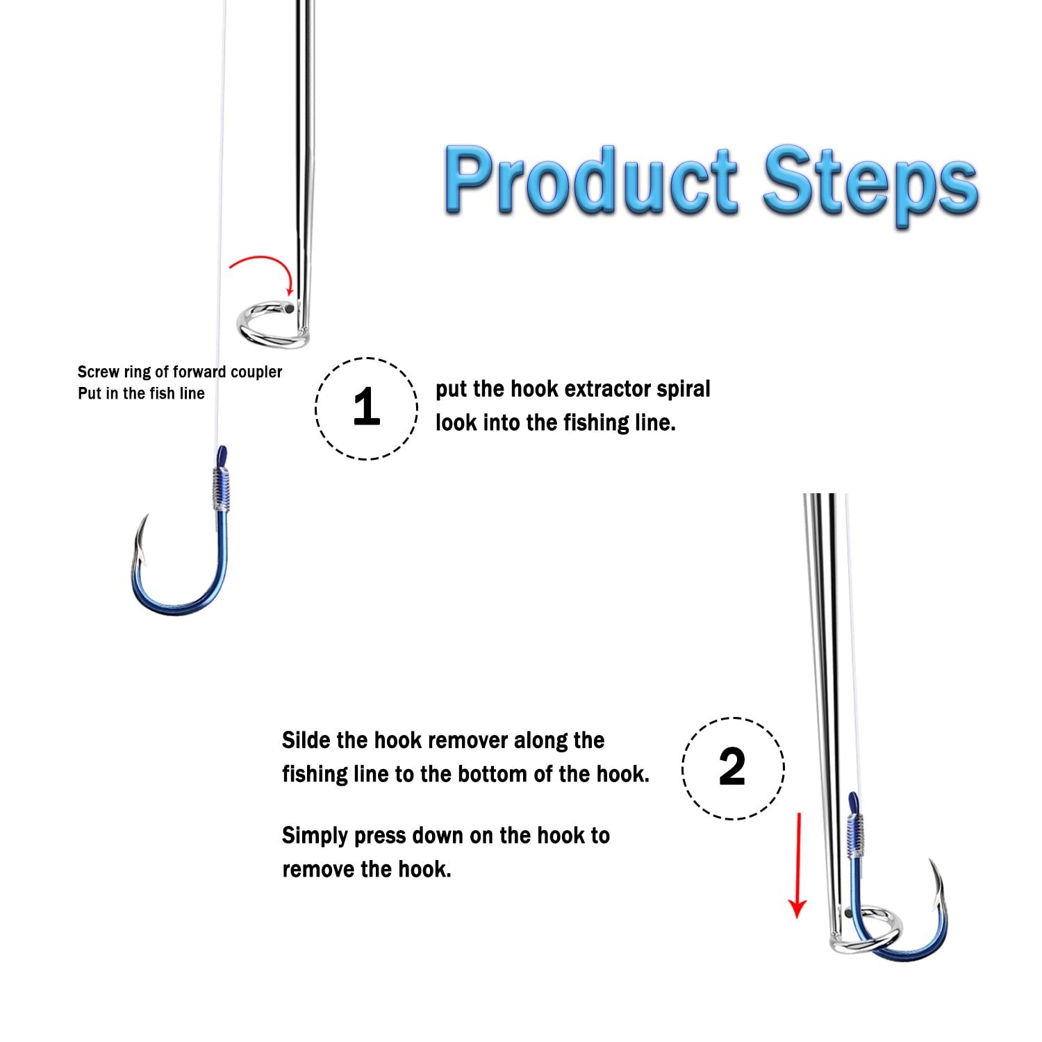 Fish Hook Remover Tool, Fishing Hook Quick Removal Descending Device, Fishing...