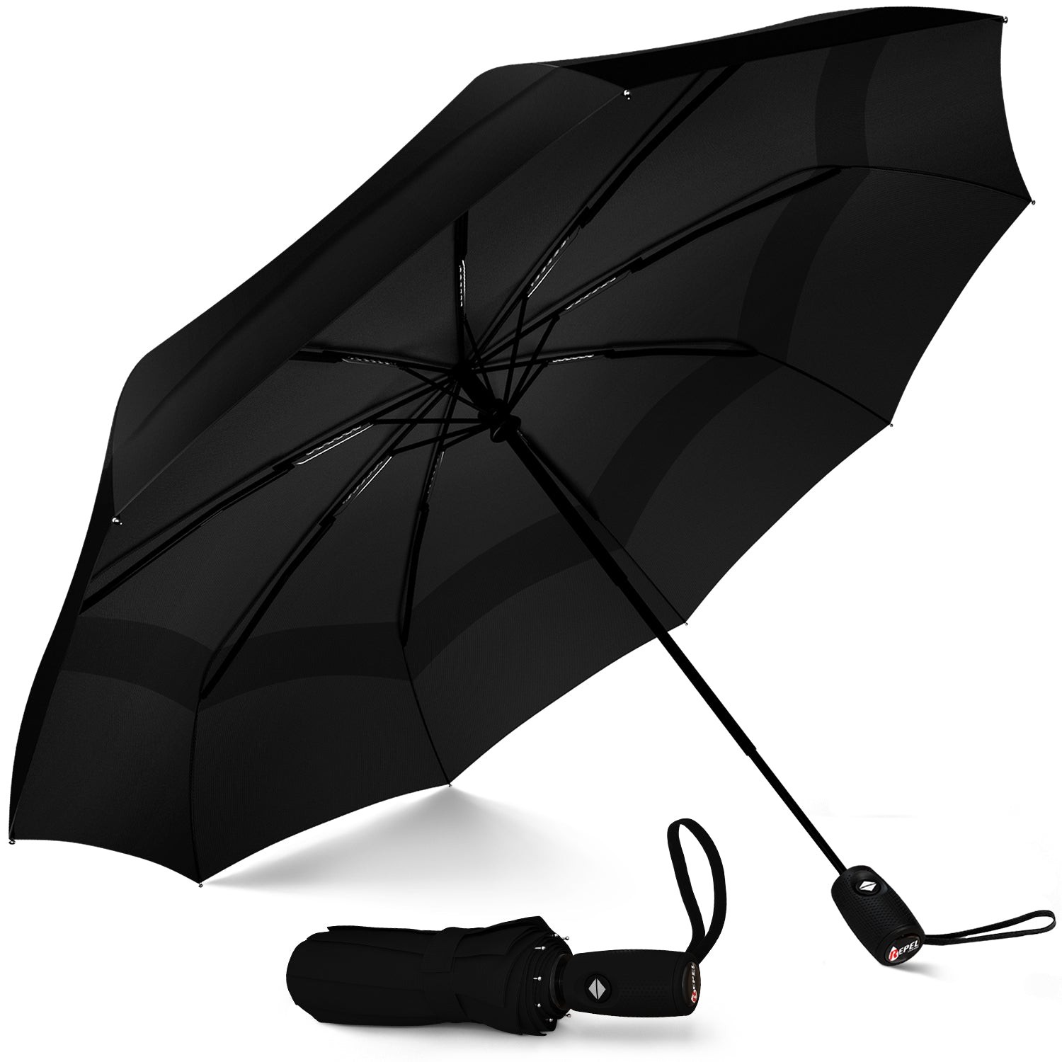 Repel Umbrella Windproof Travel Umbrella Black Onyx New