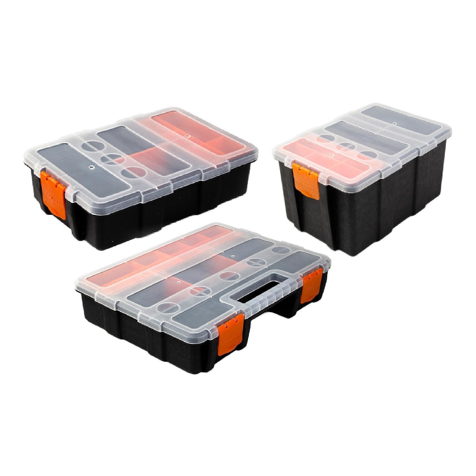Hardware Box Portable Clear Lid Electronic Components Box for Screws Bolts