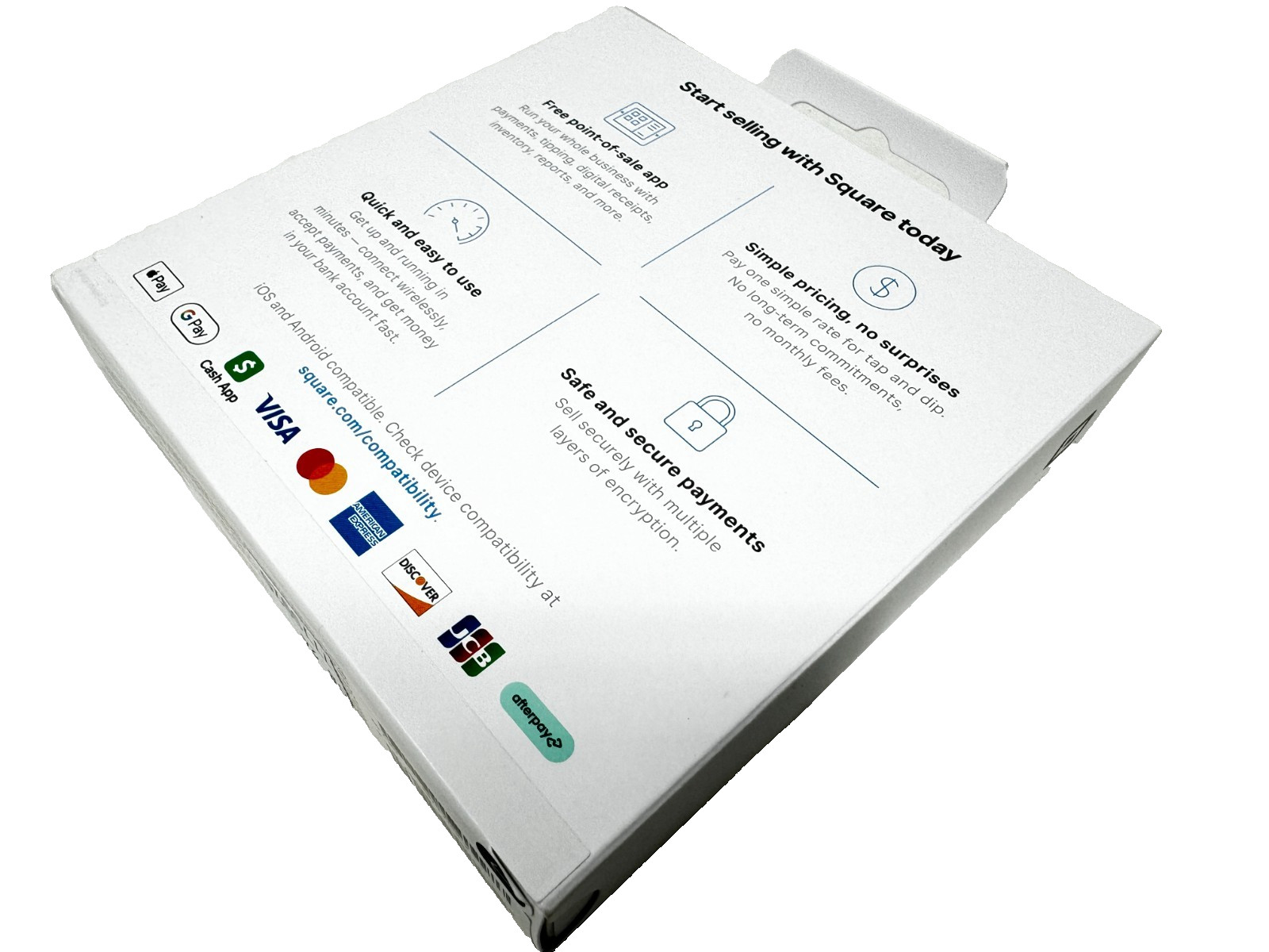 New Square Card Reader for Contactless and Chip 2nd Generation White