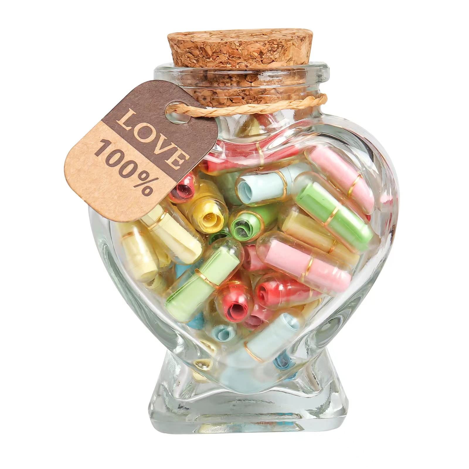 Capsule Letters Message in a Bottle,Lovely Notes Couples Gifts, Birthday Christm