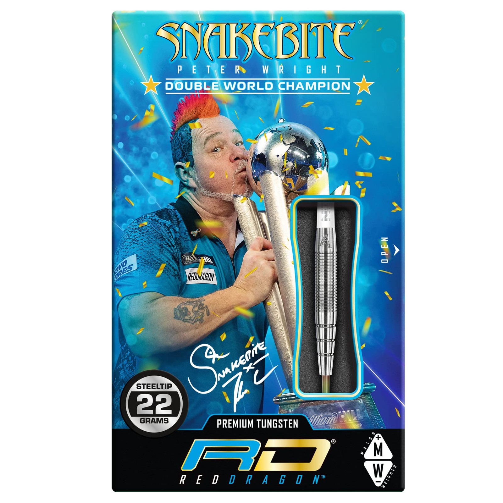 Red Dragon Peter Wright Snakebite 1 Professional Darts Tungsten Dart Set