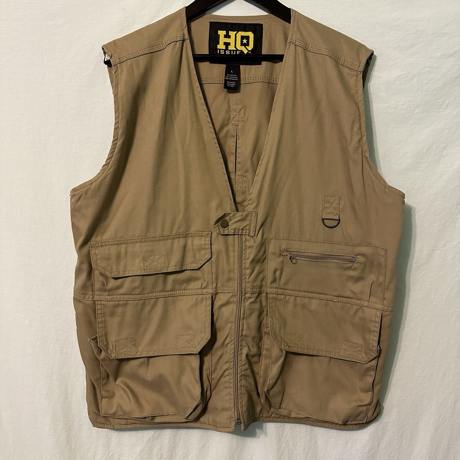 HQ Issue Utility Vest Khaki / Tan Men’s Size Large Preowned