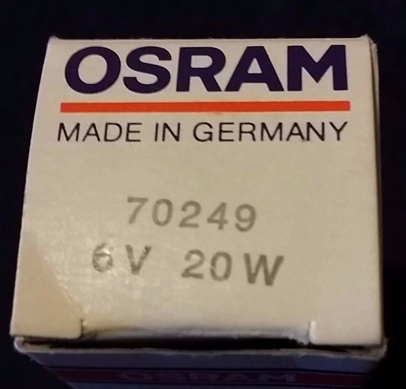 Osram 70249 6v 20w bulb with collar, ONE PAIR