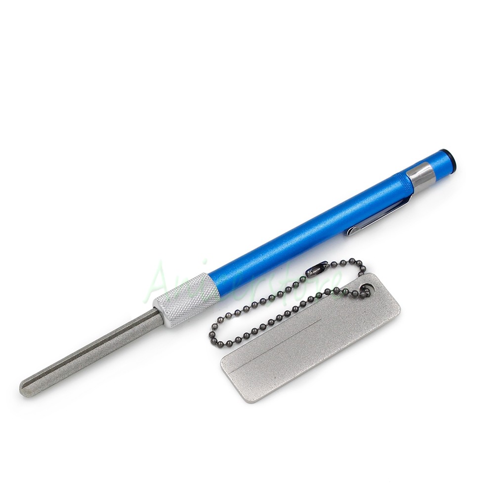 2pcs Portable Fishhook Diamond File Fishing Hook Knife Saw Pocket Sharpener