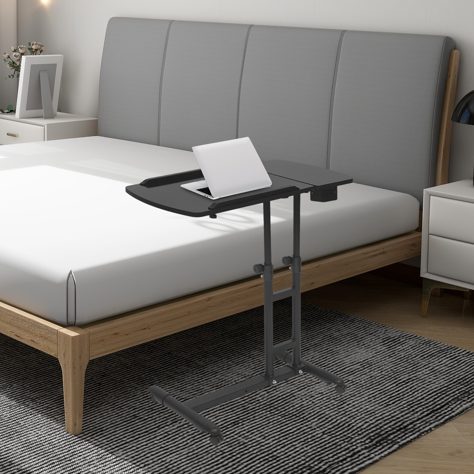 Side Table With Wheels Height Adjustable Computer Table Writing Table Free Stand