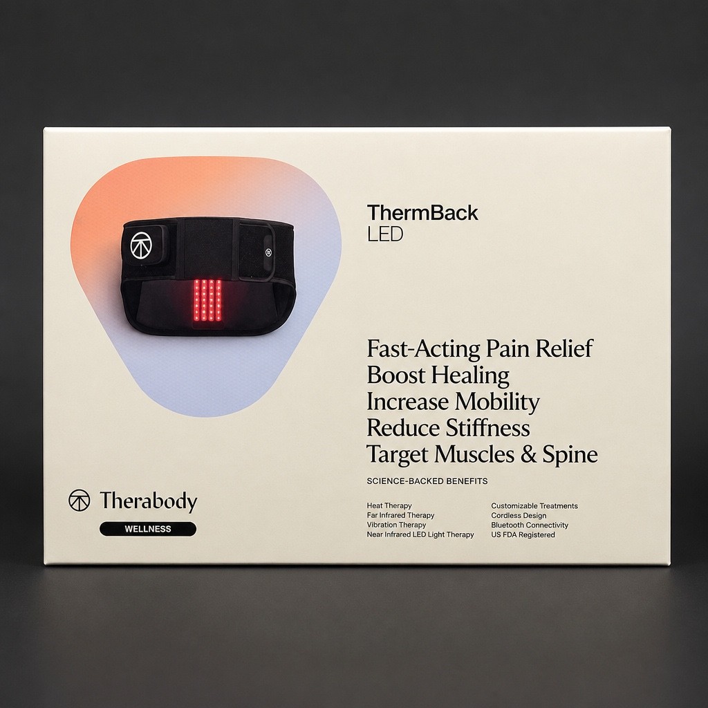 Therabody ThermBack LED Back Wrap Heat Infrared Vibration LED Open Box