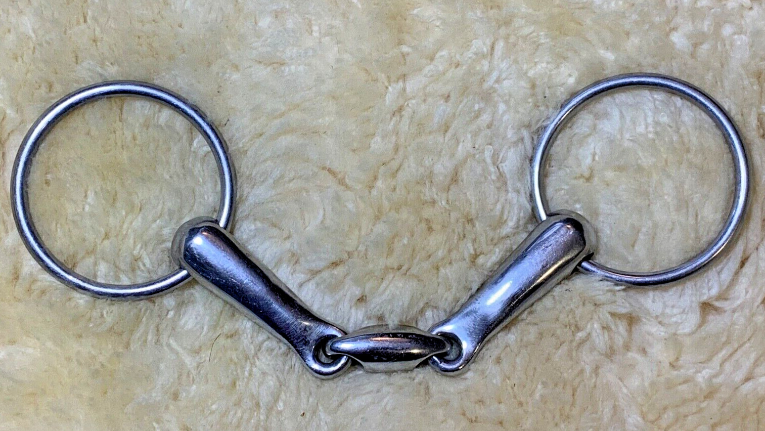 Loose Ring Snaffle Bit, 6" Curved Mouth w/ Double Joint Lozenge for Large Horses