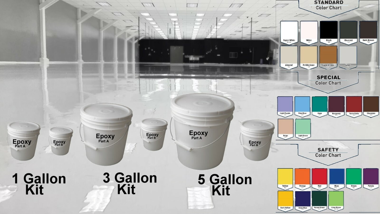 1 3 5 15 Gal Kit High Gloss Clear Garage House Coating Concrete Epoxy Floor