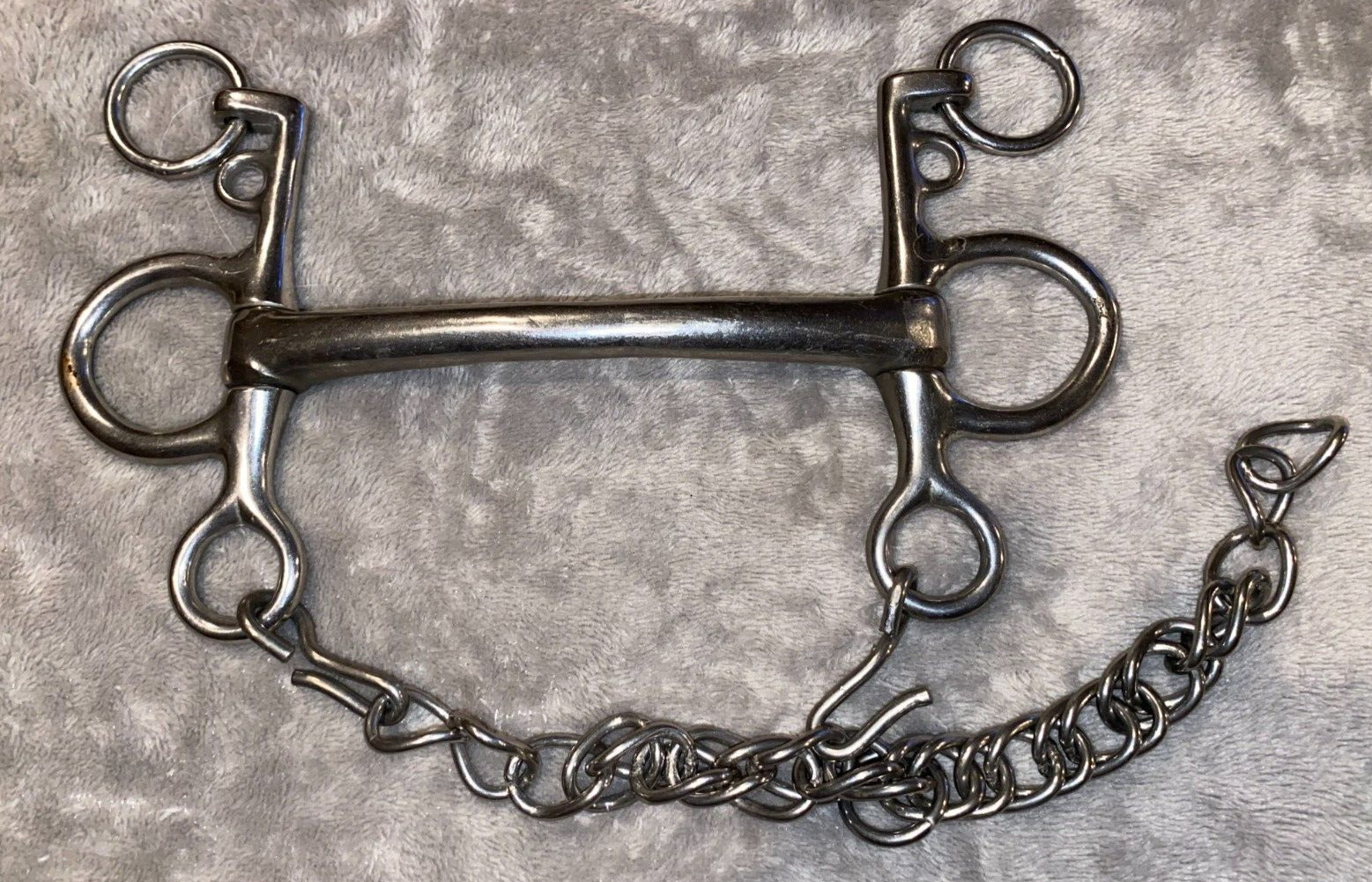 4 3/4'' MULLEN MOUTH DRESSAGE ENGLISH BIT WITH CHAIN