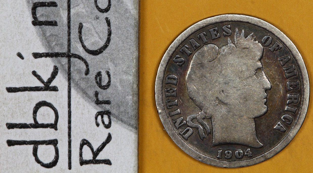 1904 (P) - Liberty Head "Barber" Silver Dime 10¢ - G Good dbkjA