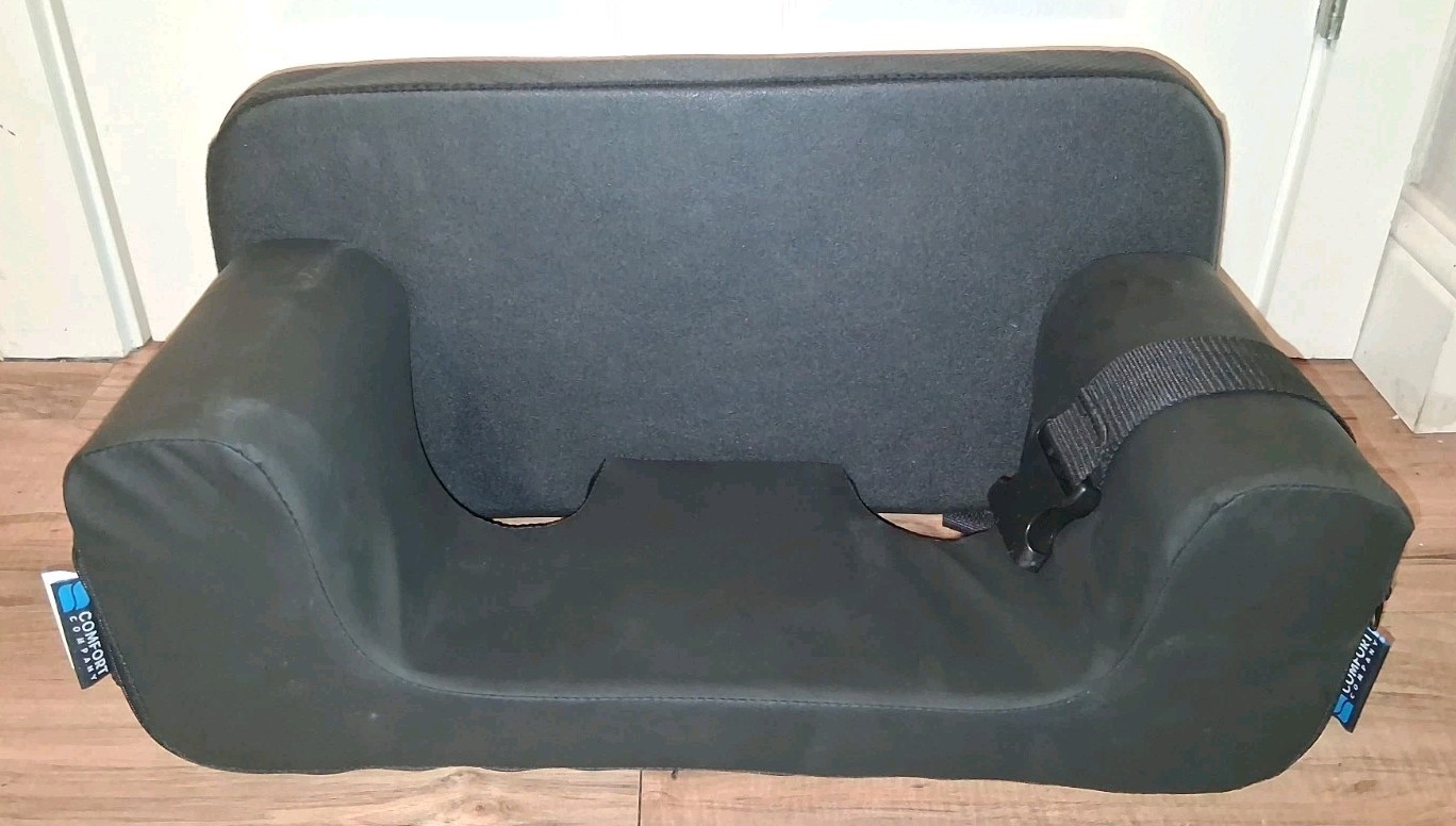 Comfort Company Foot Rest Double Box for Wheelchairs Padded Black