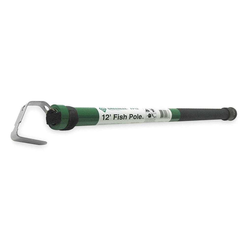 GREENLEE FP12 Telescoping Fish Stick,12 ft,Fiberglass 1XGB8