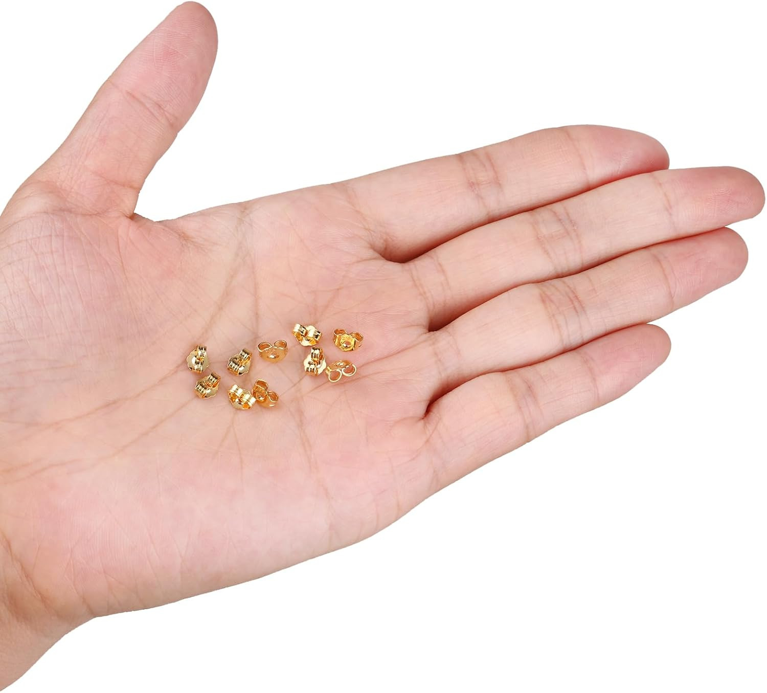 14K Gold Earring Backs Replacements - Hypoallergenic Earring Backs for Studs, Se
