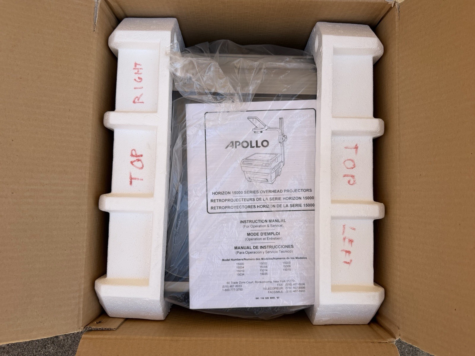 Apollo Horizon Overhead Projector Model # 15000 Never Used Open Box