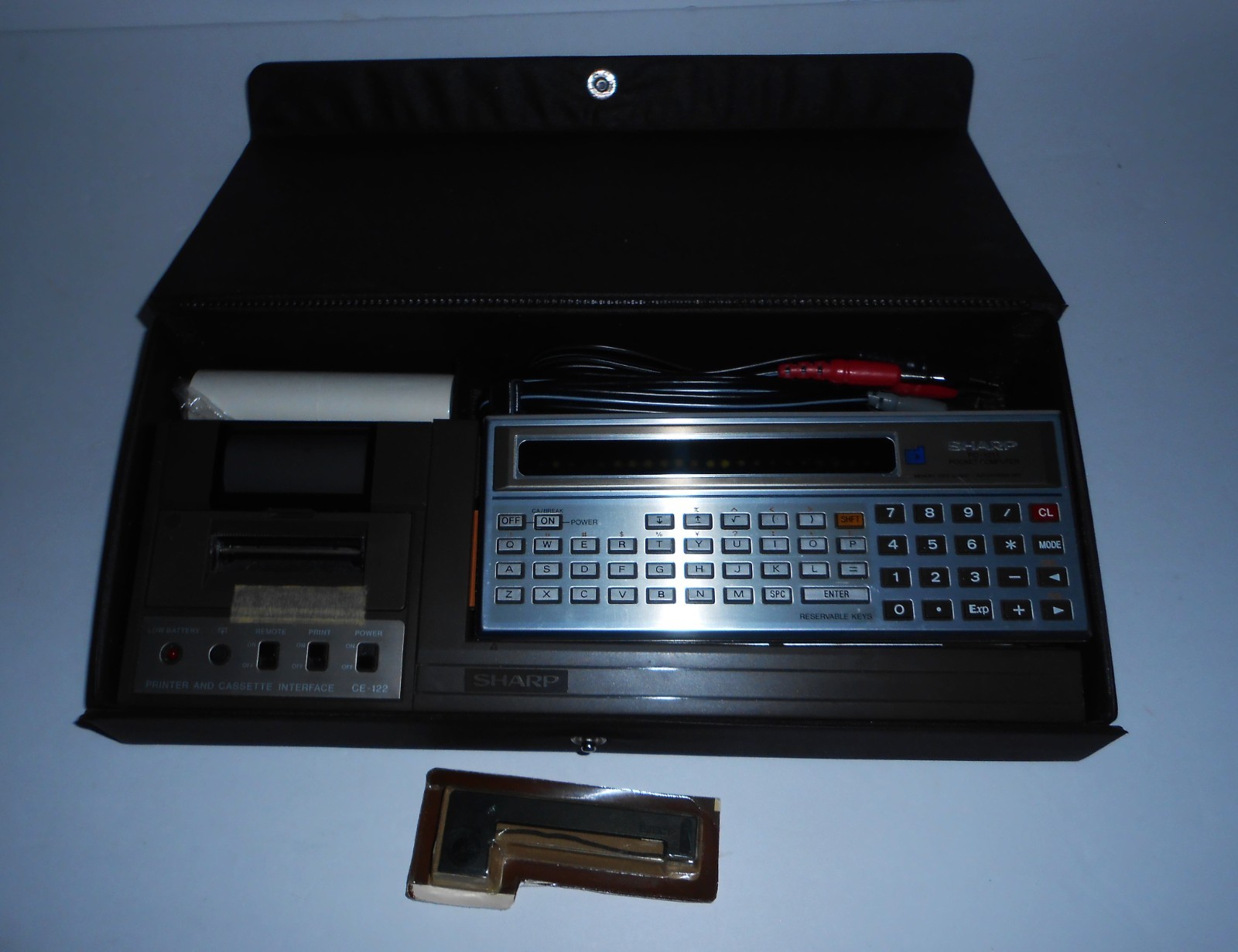 SHARP POCKET COMPUTER SYSTEM W CARRYING CASE PC-1211 AND PRINTER