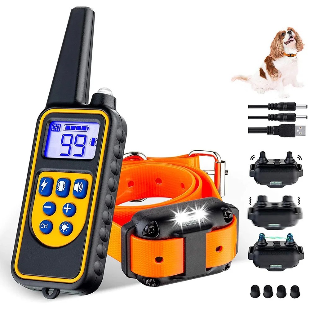 Dog Training Collar 3000FT Remote Rechargeable Shock PET Waterproof Trainer